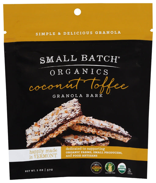 SMALL BATCH ORGANICS: Granola Bark Ccnt Toffee, 2 oz