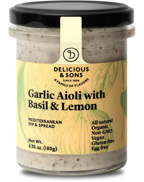 DELICIOUS & SONS: Aioli Grlc Basil Lemon, 6.35 oz