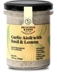 DELICIOUS & SONS: Aioli Grlc Basil Lemon, 6.35 oz
