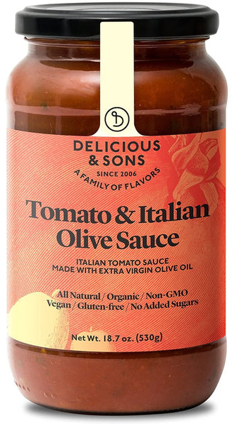 DELICIOUS & SONS: Sauce Tmto Italian Olive, 18.7 oz