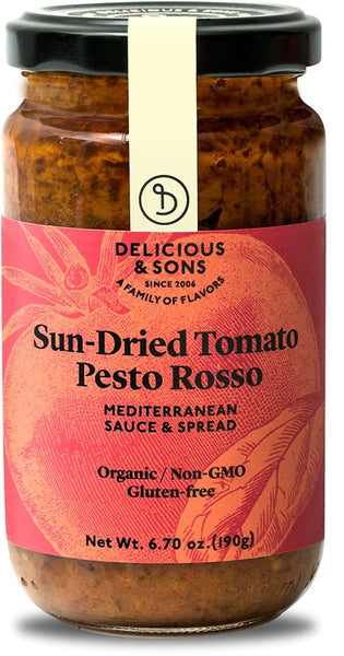 DELICIOUS & SONS: Pesto Sn Drd Tmto Rosso, 6.7 oz