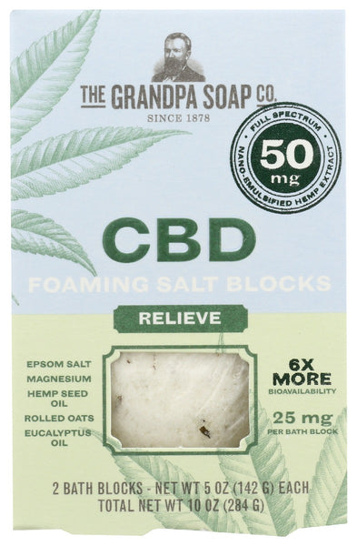 THE GRANDPA SOAP CO: Salt Block Relieve 50Mg, 10 oz