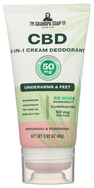 THE GRANDPA SOAP CO: Deodorant Patchouli 50Mg, 2.82 oz