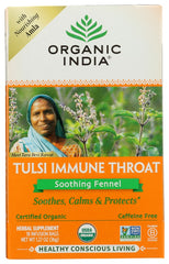 ORGANIC INDIA: Tea Tulsi Immune Throat, 18 bg