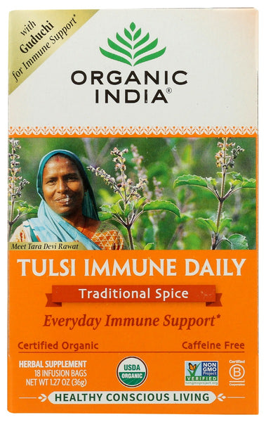 ORGANIC INDIA: Tea Tulsi Immune Daily, 18 bg