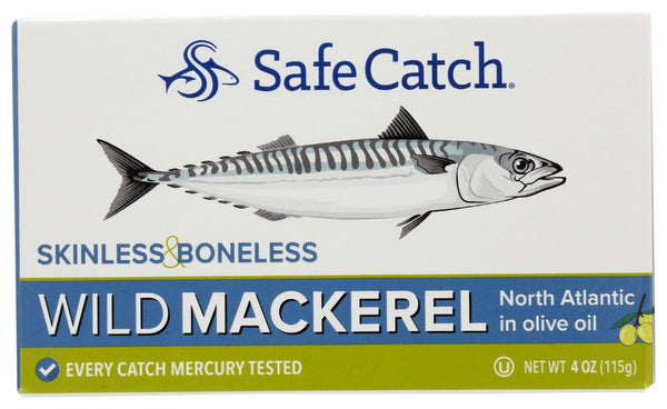 SAFECATCH: Mackerel Oliveoil Boneles, 4 oz