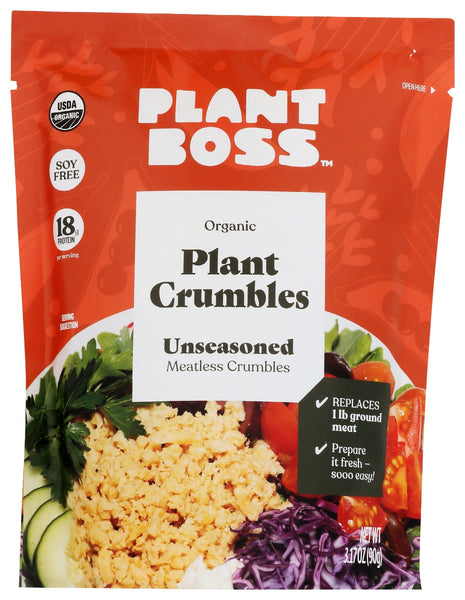 PLANT BOSS: Crumbles Plant Unseasoned, 3.17 oz