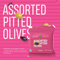 LATROVALIS OLIVE O PACK: Olives Pitted Assorted, 1.1 oz