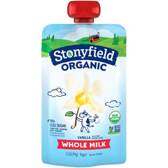 STONYFIELD: Organic Whole Milk Yogurt Vanilla Pouch, 3.5 oz