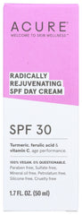 ACURE: Cream Day Rjvntng Spf30, 1.7 fo