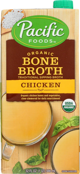 PACIFIC FOODS: Bone Broth Sltd Chic Org, 32 oz
