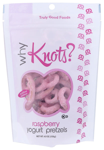 WHY KNOTS: Pretzel Rspbry Yogurt Cov, 4.5 oz