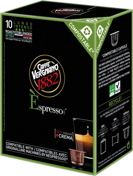 CAFE VERGNANO: Espresso Lungo Capsule, 4.94 oz