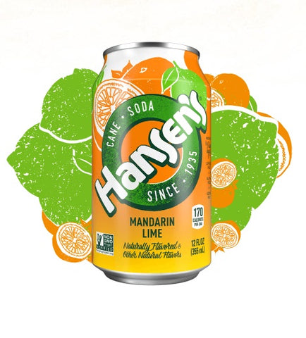 HANSEN: Cane Soda Mandarin Lime 6-12oz, 72 oz