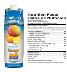 SUNBERRY FARMS: 100% Mango juice, 33.81 oz