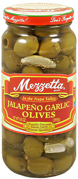MEZZETTA: Jalapeño Garlic Olives, 9.5 oz