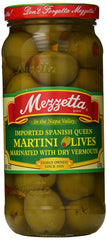 MEZZETTA: Spanish Queen Martini Olives Marinated with Dry Vermouth, 10 oz