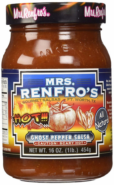 MRS. RENFRO'S GOURMET: Ghost Pepper Salsa Scary Hot, 16 oz