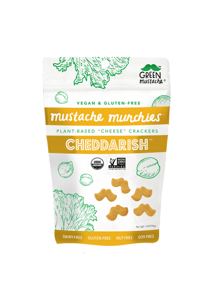 GREEN MUSTACHE: Crackers Vegan Cheddarish, 4 oz