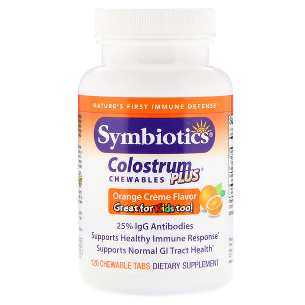 SYMBIOTICS: Colostrum Plus Chewables Orange Creme, 120 pc