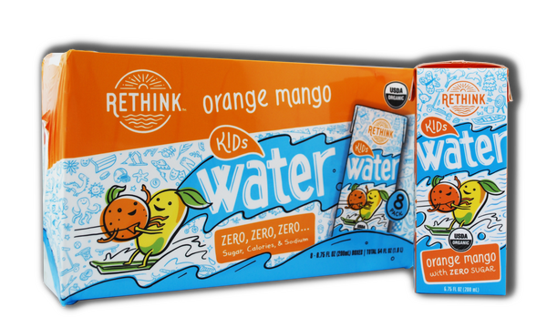 RETHINK WATER: Orange Mango Kids Water 8 Pack, 54 oz