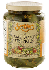 SECHLERS: Pickle Candied Sweet Orange Strip, 16 oz