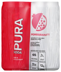 PURA SODA: Soda Pomegranate 4Pk, 40.4 fo