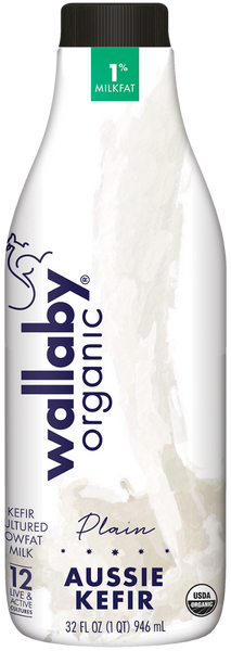 WALLABY: Aussie Kefir Lowfat Plain, 32 oz