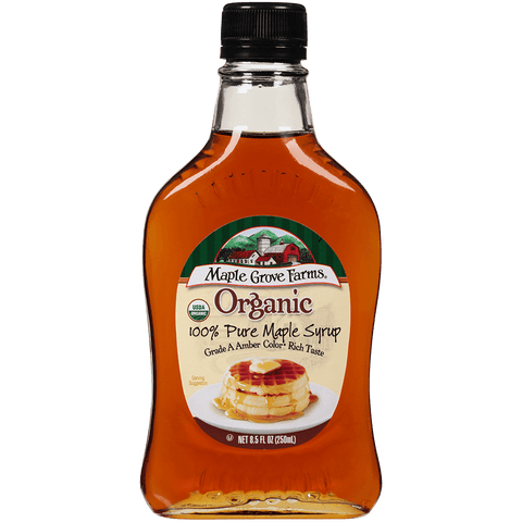 MAPLE GROVE: Pure Organic Maple Syrup Amber Color, 8.5 oz