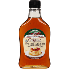 MAPLE GROVE: Pure Organic Maple Syrup Amber Color, 8.5 oz
