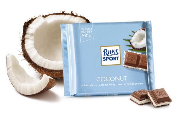 RITTER SPORT: Coconut Chocolate Bar, 3.5 oz