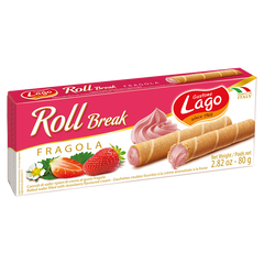 GASTONE LAGO: Strawberry Cream Rolled Wafers, 2.82 oz