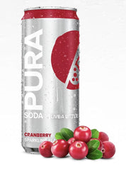 PURA SODA: Soda Cranberry 4Pk, 40.4 fo