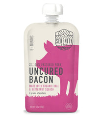 SERENITY KIDS: Uncured Bacon with Organic Kale & Butternut Squash Baby Food, 3.5 oz