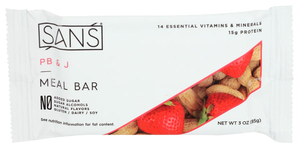 SANS MEAL BAR: Bar Meal Pb & J, 85 gm