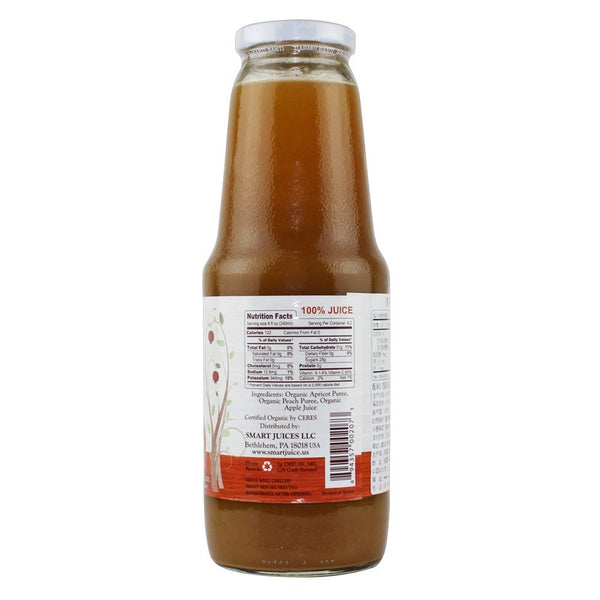 SMART JUICE: 100% Juice Organic Apricot Peach, 33.8 oz