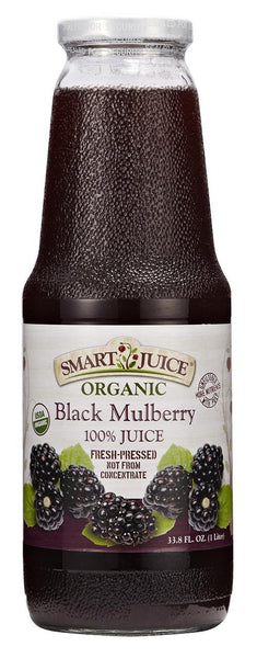 SMART JUICE: 100% Juice Organic Black Mulberry, 33.8 oz