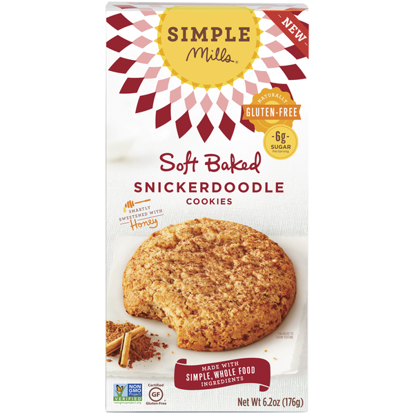 SIMPLE MILLS: Soft Baked Snickerdoodle Cookies, 6.2 oz