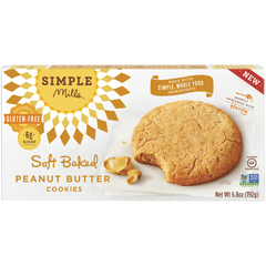 SIMPLE MILLS: Soft Baked Peanut Butter Cookies, 6.8 oz