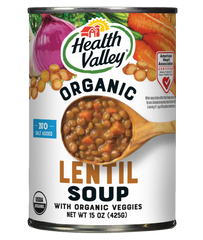 HEALTH VALLEY: No Salt Organic Lentil soup, 15 oz