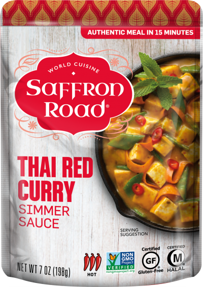 SAFFRON ROAD: Thai Red Curry Simmer Sauce, 7 oz