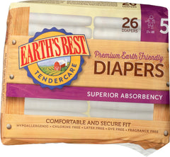 EARTHS BEST: Diaper Stage 5 27lb+, 26 pc