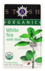 STASH TEA: Organic White Tea with Mint 18 Tea Bags, 0.8 oz