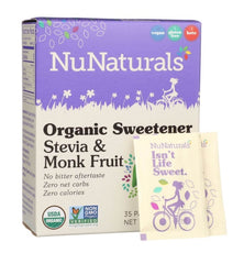 NUNATURALS INC: Organic Sweetener Stevia and Monk Fruit, 35 pk