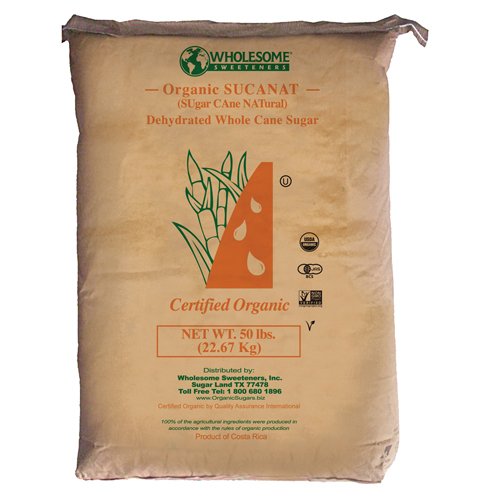 WHOLESOME: Suagr Sucanat Granulated Organic, 50 lb