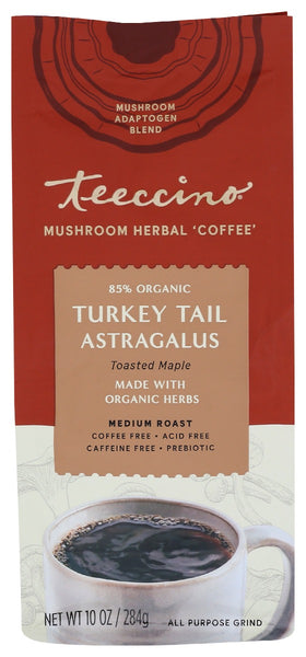 TEECCINO: Coffee Turkey Tail Astragalus Mushroom, 10 oz