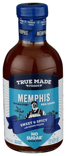 TRUE FOODS: Sauce Bbq Memphis No Sugar, 18 oz