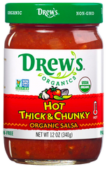 DREWS: Hot Thick & Chunky Medium Salsa Organic, 12 oz