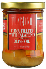 TONNINO: Tuna Fillets with Jalapeno in Olive Oil, 6.7 oz